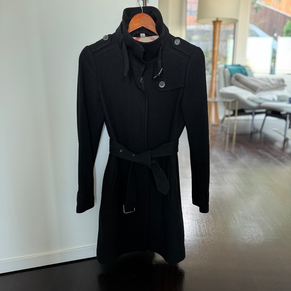 Burberry Brit Black Wool Coat UK 4 / USA 2